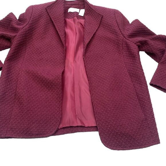Alfred Dunner Women’s "Wine Country"  Merlot Blazer Jacket size 12 Pre‎ Owned - Picture 12 of 14
